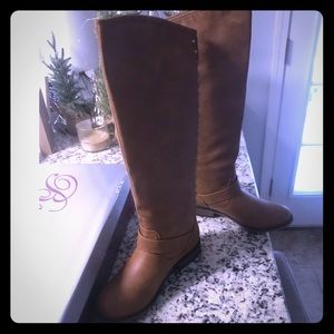 Brown knee high boots